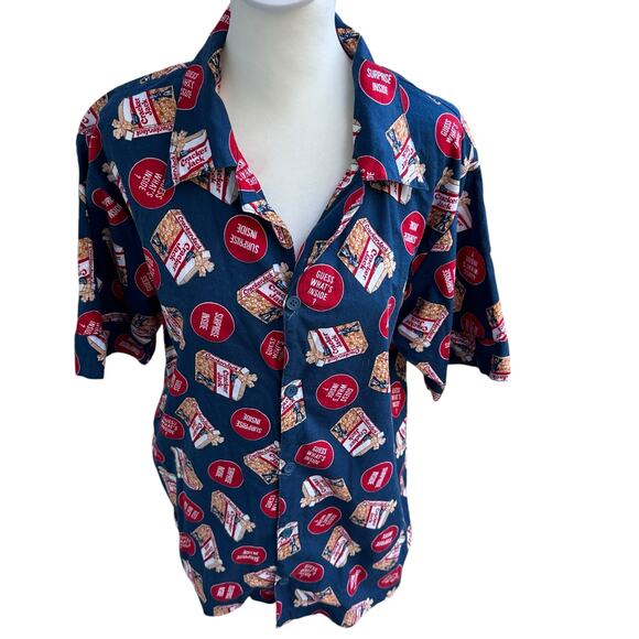 Cracker Jack '02 Vintage Button Front Shirt Small 100% Cotton Made in Hong Kong - Picture 2 of 8